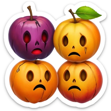 simple rotten fruits, no faces, no people  sticker