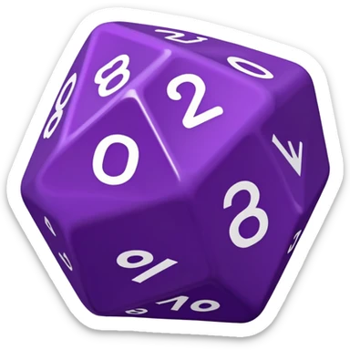 purple d20 dice sticker