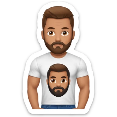 a pretty bratz that looks like Salman Khan, bearded, wearing a tshirt, muscular sticker