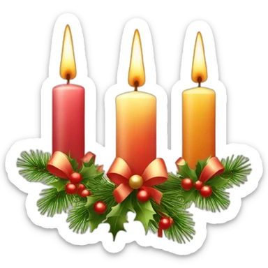 christmas candles with decor sticker