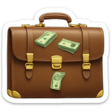 briefcase with money sticker