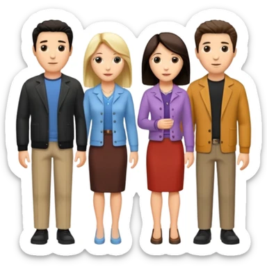 Cast members from tv show friends  sticker