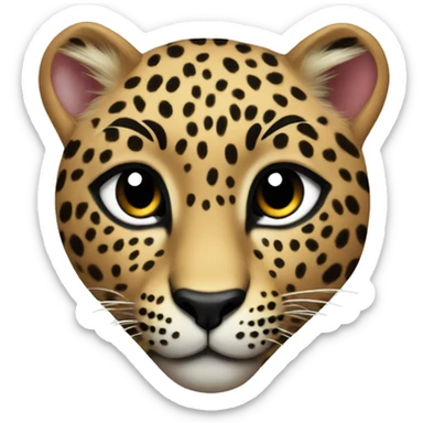Leopard heart sticker