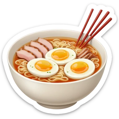 ramen bowl with one chopsticks sticker