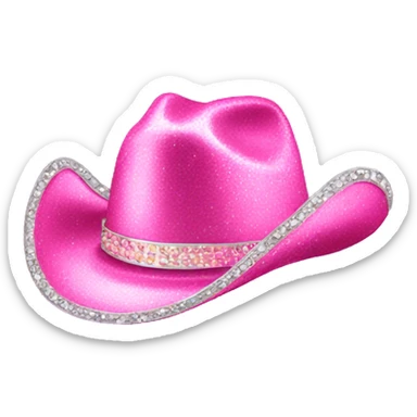 Pink sparkley cowboy hat sticker