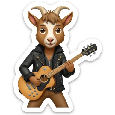 Goat rockstar potrait  sticker