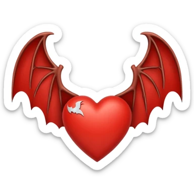 heart with bat wings sticker