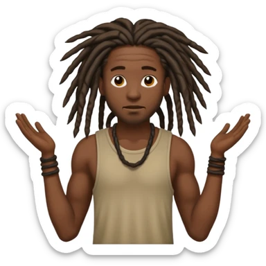 a somewhat strong black male with dreads standing up sticker
