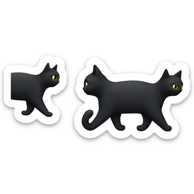 A black cat with star-shaped fur sticker