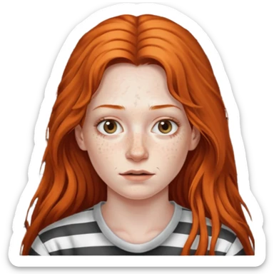 prisoner long haired woman mug shot sticker