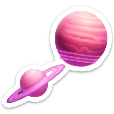 Space with pink planets  sticker