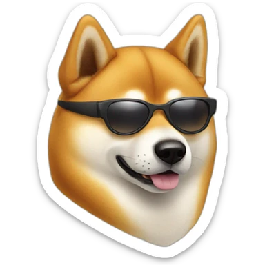 shiba inu wearing sunglasses sticker
