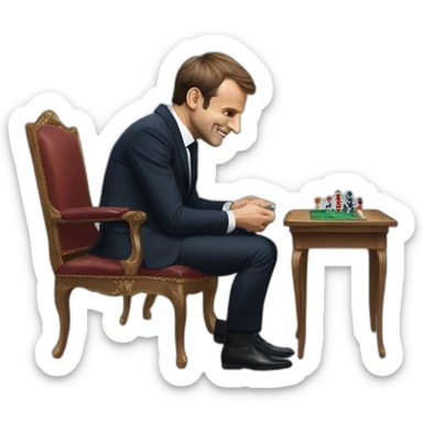 Emmanuel macron playing game sticker