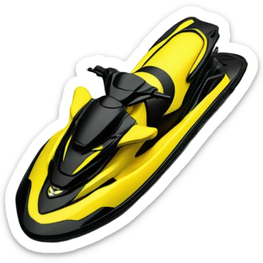 Yellow and black jet ski sticker