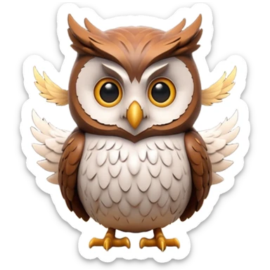 “3D emoji of a magical [🦉], Harry Potter style, Hogwarts magic, fantasy atmosphere, soft glow, cinematic lighting, high detail” sticker