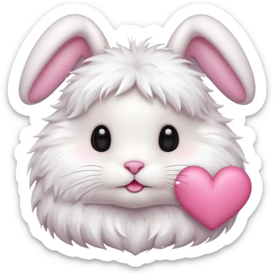 cute bunny with pink heart sticker