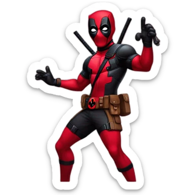 Deadpool dressed like a classic dancer sticker