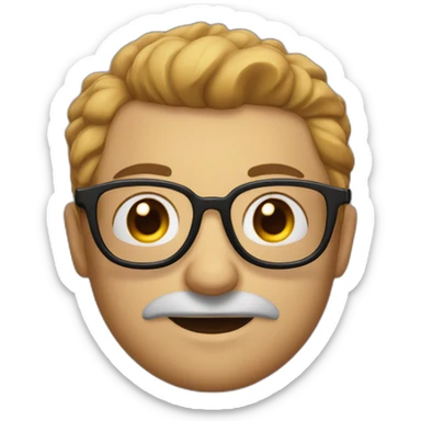 Chauve avec des lunettes gros nez sticker