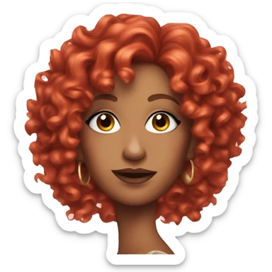 singer with curly red hair and drag makeup  sticker