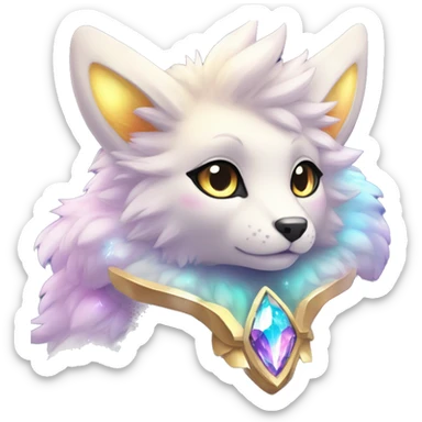Shiny Sparkly Colorful Fluffy beautiful fantasy Kawaii Ethereal Anthro Sona Nebula-Crystal-Fakemon-animal sticker