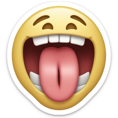Tongue poking out of side of mouth  sticker