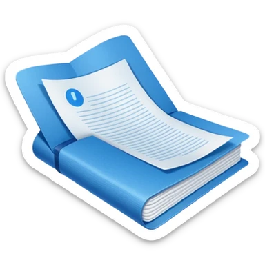 blue color file document sticker