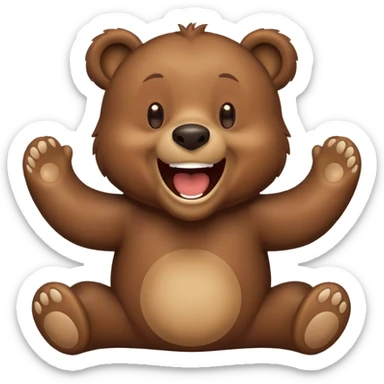 Realizamr un emoji de un oso riéndose  a carcajadas como este emoji 🤣 sticker