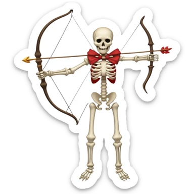 create a dnd style skeleton_archer.png with a bow using 48x48 pixels size sticker