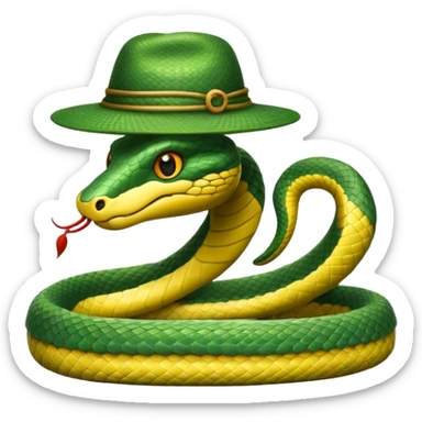 snake wearing a hat sticker