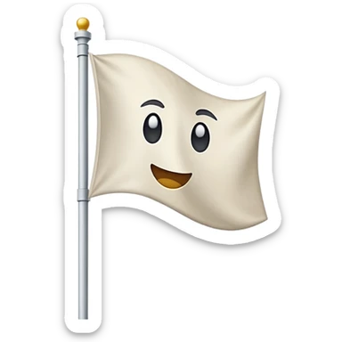 White flag on a pole  sticker