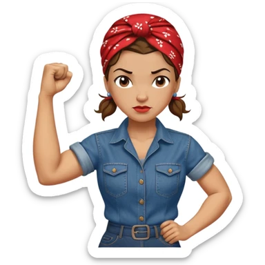 Rosie the Riveter, flexing arm, classic 1940s look sticker