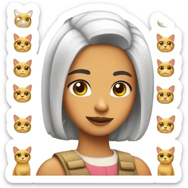 Chica peliroja con orejas de gato sticker