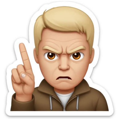 mad with middle finger sticker