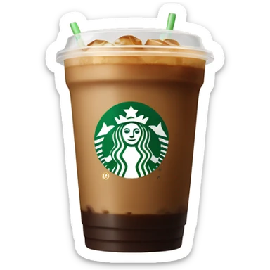 Starbuck ice coffee with ice cubes sticker