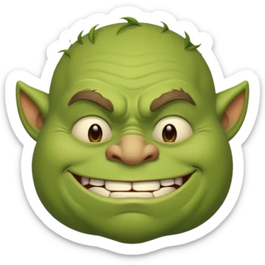 Sleepy Ogre smiling and loking sleepy  sticker