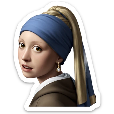 realistic girl with jewelry sticker