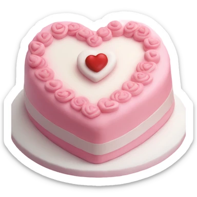 Heart shaped cake pink and white coquette  sticker