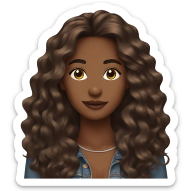 insta blogger brown skin long wavy hair sticker