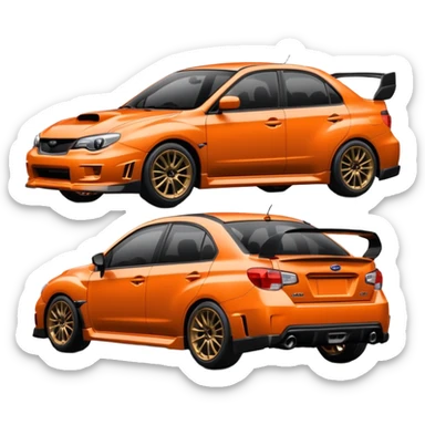 Subaru Impreza WRX best view orange and black color sticker