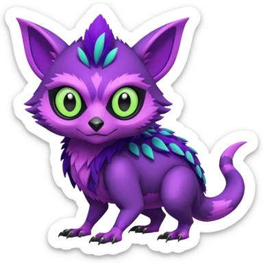  exotic tropical cyber-Sleuth-Litten-Linoone-Noibat-Fakémon-Pokémon-Vernid-creature sticker