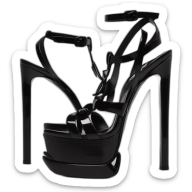 Ysl heel sandal TRIBUTE PLATFORM SANDAL black PATENT LEATHER sticker