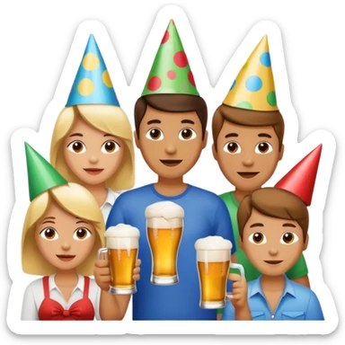 bola de discoteca bebiendo cerveza con amigos sticker