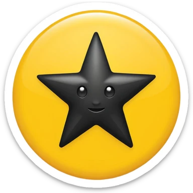 Full Black star in yellow circle ( snap star) sticker