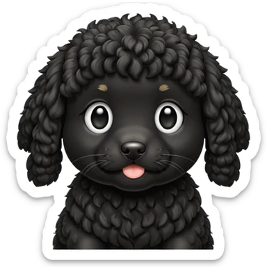 black cockapoo puppy dog sticker