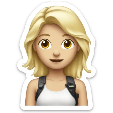 Blonde girl holding camera sticker