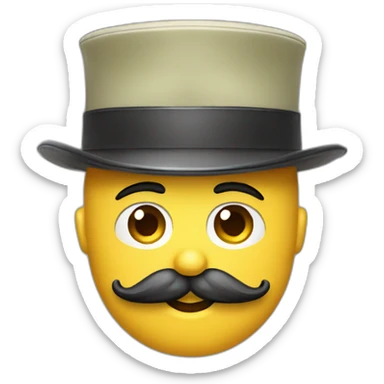 Comander with army hat and charlie Chaplin mustache sticker