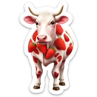 strawberry cow sticker
