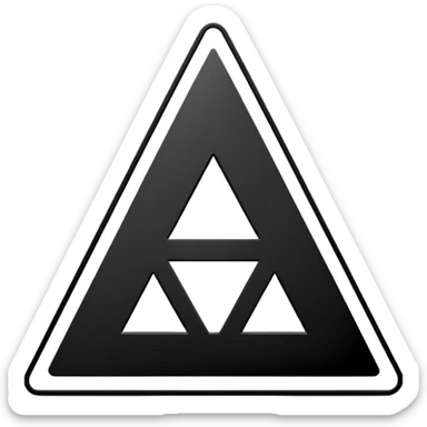 earth alchemical symbol inverted triangle intersected horizontal line clean thick lines monochrome clarity small emoji scale sticker