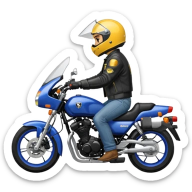 Man riding yamaha suzuki fiero motorcycles  sticker