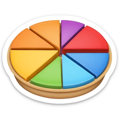 pie chart with three divisions  sticker
